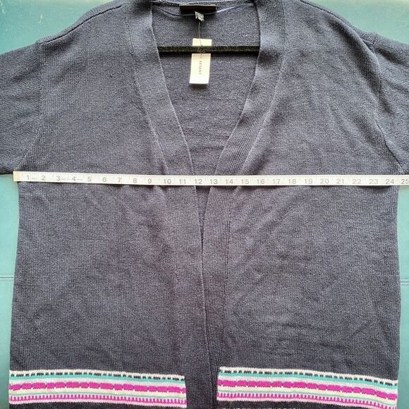 Lane Bryant Navy Blue Open Front Fair Isle Duster Cardigan size 14/16 NWT - Picture 3 of 9